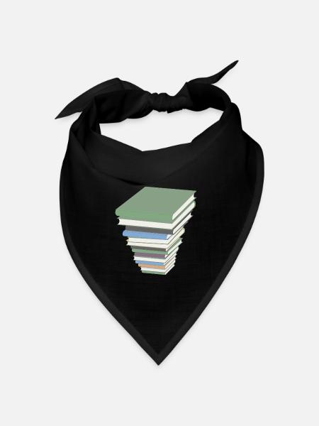 books reader reading buecher lesen lernen78 - Bandana Dreieckstuch - Schwarz