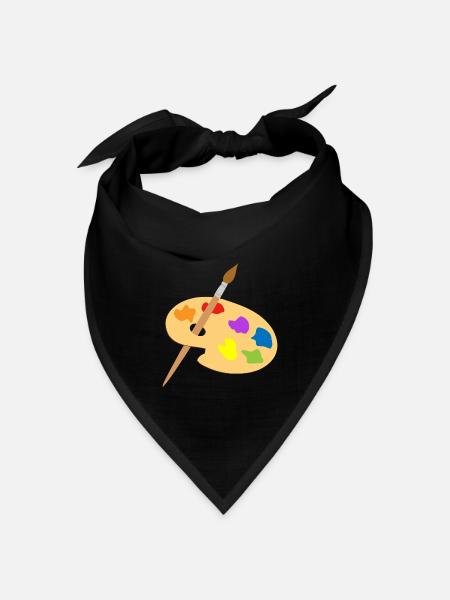 maler painter pinsel paint farbe artist color colo - Bandana Dreieckstuch - Schwarz
