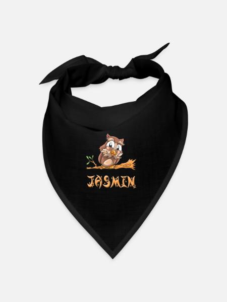 Eule Jasmin - Bandana Dreieckstuch - Schwarz