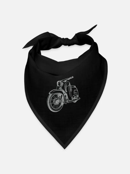 Simson Schwalbe KR51 Vintage Lineart Silhouette - Bandana Dreieckstuch - Schwarz
