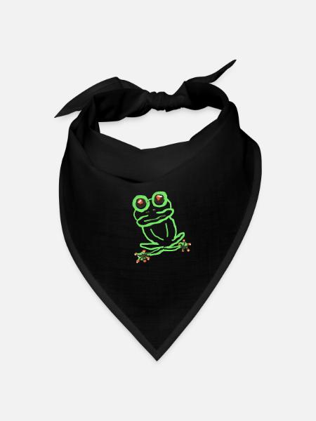 Frosch - Bandana Dreieckstuch - Schwarz