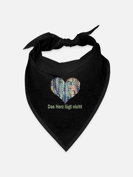 das herz lügt nicht e 73 - Bandana Dreieckstuch - Schwarz