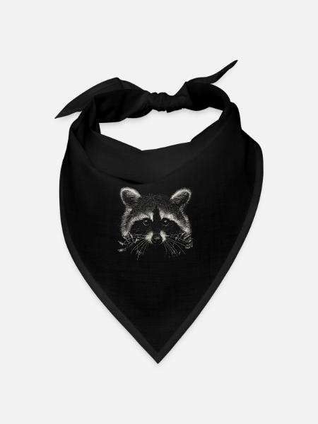 Waschbär - Bandana Dreieckstuch - Schwarz