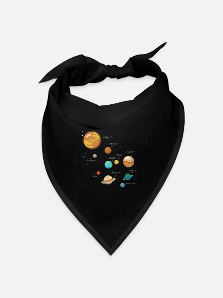 Universum Planeten Galaxie Comic Cooles Geschenk - Bandana Dreieckstuch - Schwarz