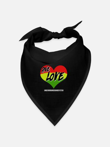 One Love Graffiti Herz Rainbow - Bandana Dreieckstuch - Schwarz