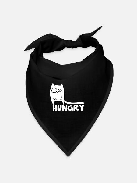 Lustige Katze hungrige Katzen - Bandana Dreieckstuch - Schwarz
