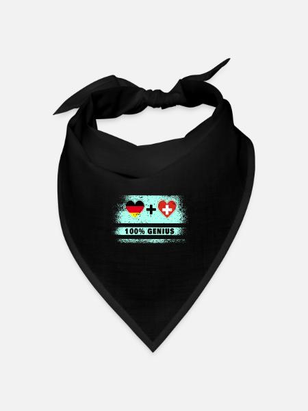 Deutschland und Schweiz 100% genial / Geschenk - Bandana Dreieckstuch - Schwarz