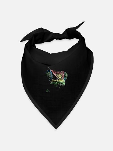 Chamäleon - Bandana Dreieckstuch - Schwarz