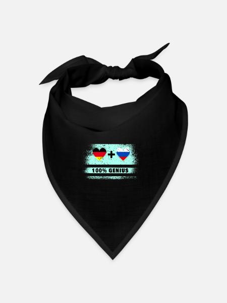 Deutschland und Russland 100% Genial / Geschenk - Bandana Dreieckstuch - Schwarz