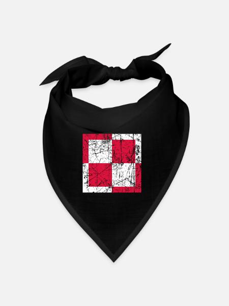 Fliegerabzeichen Polen Luftwaffe Roundel Polen - Bandana Dreieckstuch - Schwarz