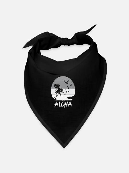 Aloha - Bandana Dreieckstuch - Schwarz