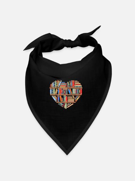 Herzhafte Bibliothek Bücher für erstaunliche - Bandana Dreieckstuch - Schwarz
