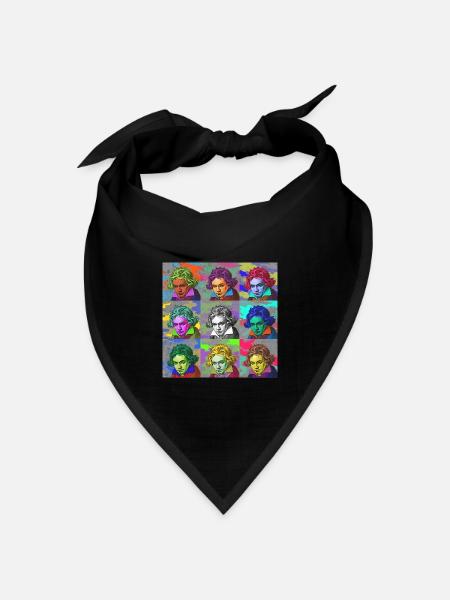 Pop-Art Ludwig van Beethoven Klassik Geschenkidee - Bandana Dreieckstuch - Schwarz