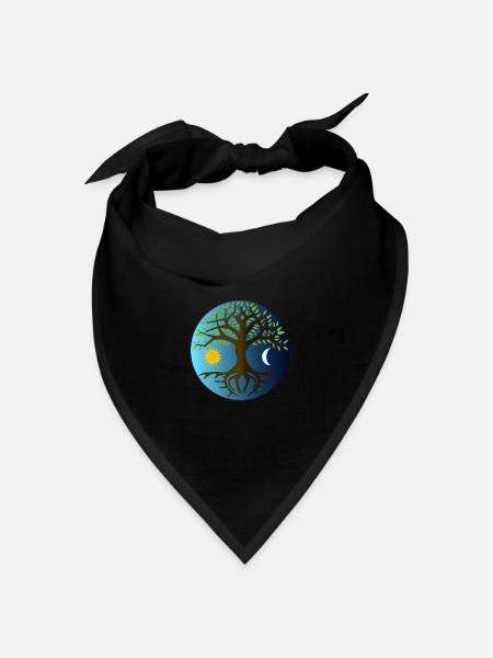 Yggdrasyl Weltenbaum Weltenesche Mimameid Lärad - Bandana Dreieckstuch - Schwarz