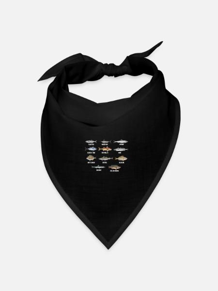 Angeln Angler Fischer Fischen Angel Fisch Rute See - Bandana Dreieckstuch - Schwarz