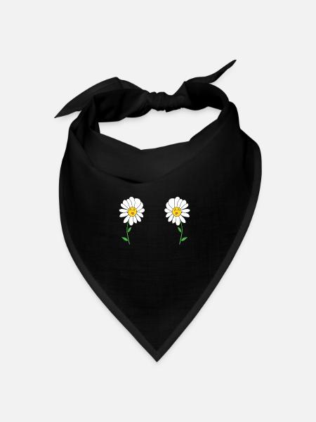 Gänseblümchen - Bandana Dreieckstuch - Schwarz