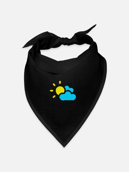Bewölkt Sonne Wolken Himmel Sommer Frühling - Bandana Dreieckstuch - Schwarz