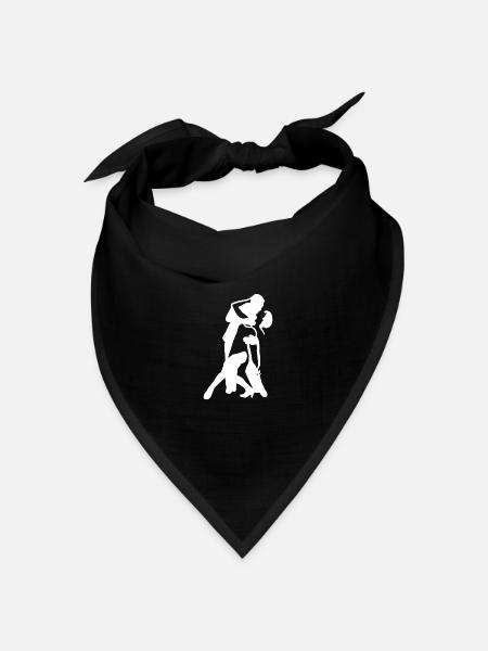 Tango paar 1 - Bandana Dreieckstuch - Schwarz