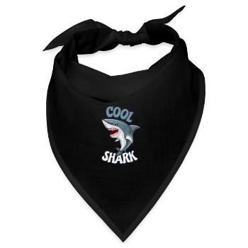 Coole Haie Meerestiere Ozean Cool Shark - Bandana Dreieckstuch - Schwarz - Vorne