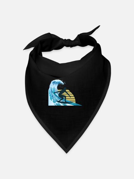 Surfen surfer surfing - Bandana Dreieckstuch - Schwarz