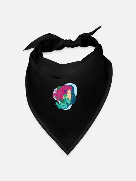 Mermaid - Bandana Dreieckstuch - Schwarz