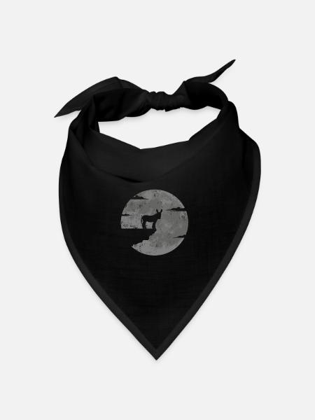 Esel Mond Maultier - Bandana Dreieckstuch - Schwarz