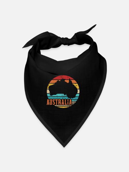 Australien - Bandana Dreieckstuch - Schwarz