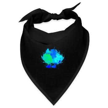 Blauer Farbfleck Hintergrund Deko - Bandana Dreieckstuch - Schwarz - Vorne