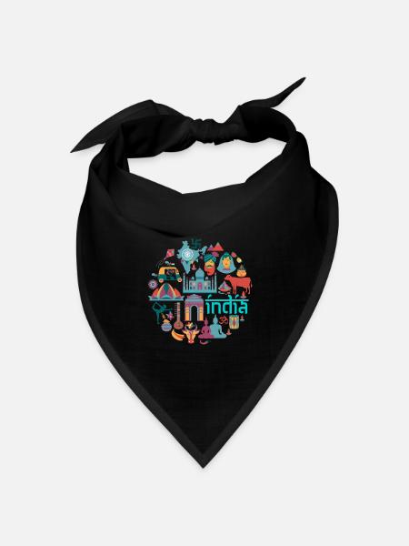 Indien - Bandana Dreieckstuch - Schwarz