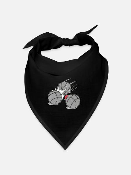 Boulekugeln mit Schweinchen Schiesserkugeln Boule - Bandana Dreieckstuch - Schwarz