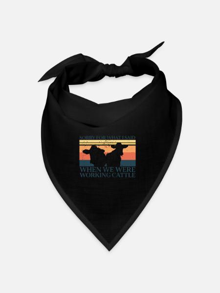 Kuh Farm Bauernhof Geschenk - Bandana Dreieckstuch - Schwarz