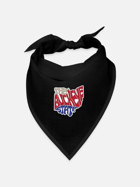 Die Buckeye State Ohio Karte Wortwolke - Bandana Dreieckstuch - Schwarz