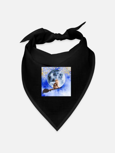 Cat wizard - Bandana Dreieckstuch - Schwarz