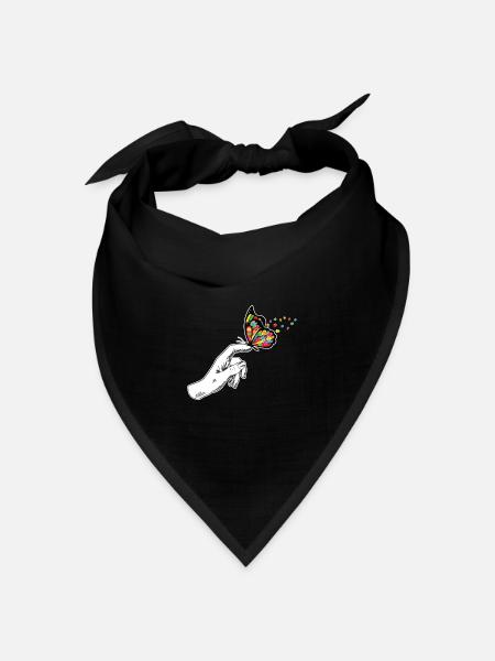 Schmetterling Autismus Bewusstsein - Bandana Dreieckstuch - Schwarz