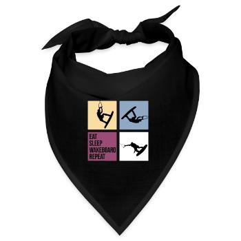 wakeboard wakeboarder cable wasserratte repeat - Bandana Dreieckstuch - Schwarz - Vorne