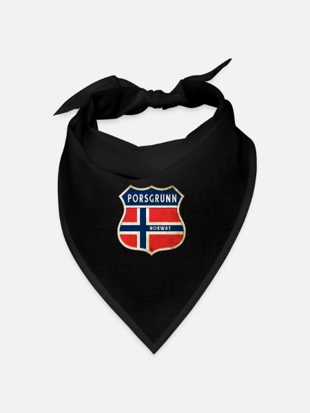 Porsgrunn Norwegen Wappen Flaggen Design - Bandana Dreieckstuch - Schwarz
