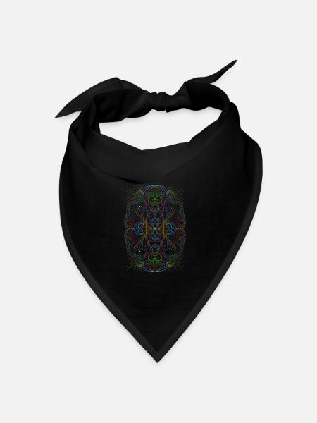 Geometrie Mandala - Bandana Dreieckstuch - Schwarz