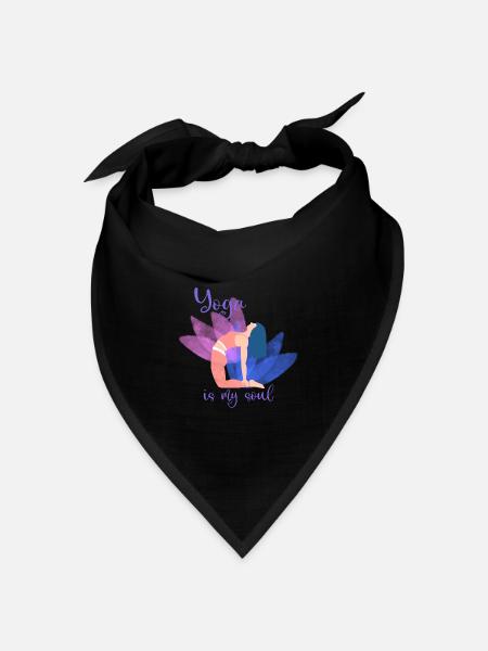 Yoga ist meine Seele – Farbige Pose - Bandana Dreieckstuch - Schwarz