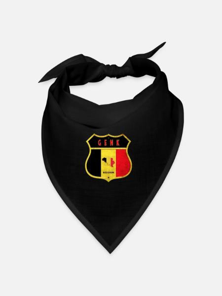 Genk Belgien Wappen Flaggen Design - Bandana Dreieckstuch - Schwarz