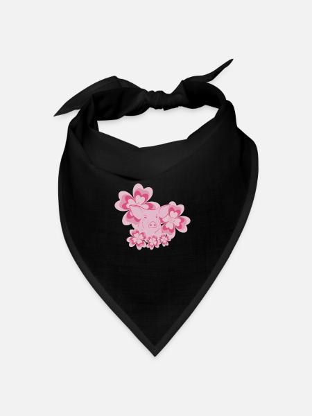 Schwein - Bandana Dreieckstuch - Schwarz