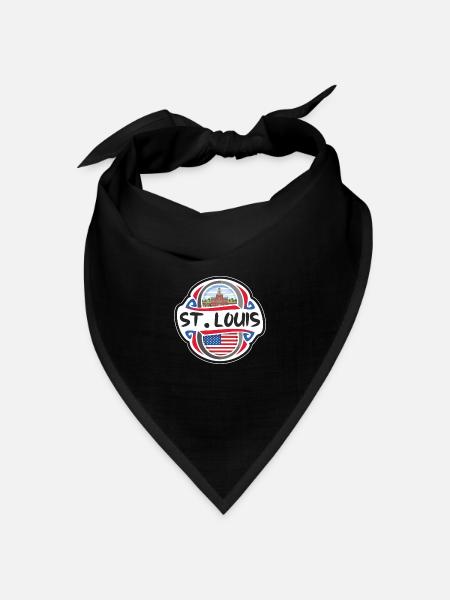 St. Louis USA Vereinigte Staaten Flagge Reisesouvenir B - Bandana Dreieckstuch - Schwarz