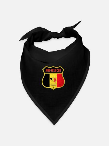Anderlecht Belgien Wappen Flaggen Design - Bandana Dreieckstuch - Schwarz