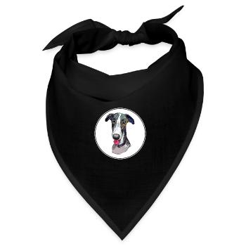 Polnischer Hund Aquarell Illustration - Bandana Dreieckstuch - Schwarz - Vorne