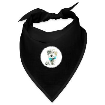 Sporting Lucas Terrier Hund Aquarell Illustration - Bandana Dreieckstuch - Schwarz - Vorne