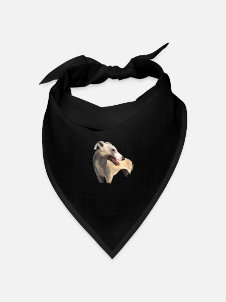Englisch Whippet Hund Aquarell Skizze Illustration - Bandana Dreieckstuch - Schwarz