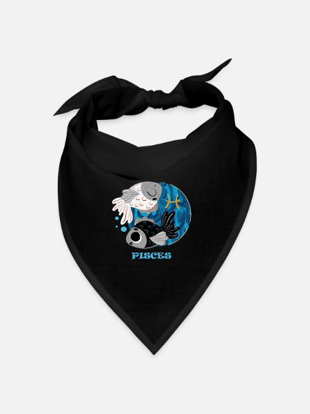 Fische Fisch - Bandana Dreieckstuch - Schwarz