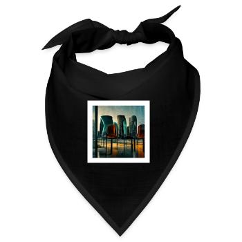 futuristische Stadtszene - Poster - Bandana Dreieckstuch - Schwarz - Vorne