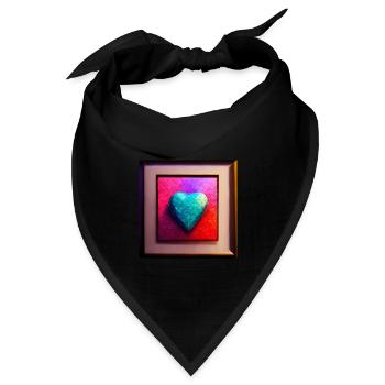 Herz Abstrakt Fotorealistisch VI - Bandana Dreieckstuch - Schwarz - Vorne