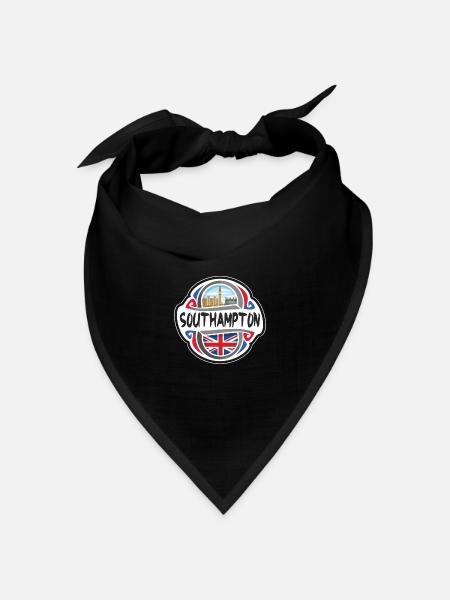 Southampton UK Vereinigtes Königreich Flagge Reisesouvenir - Bandana Dreieckstuch - Schwarz