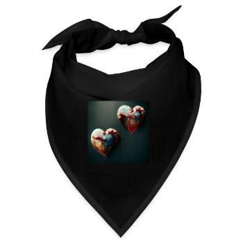 Herz Love Abstract Collection 40 - Bandana Dreieckstuch - Schwarz - Vorne